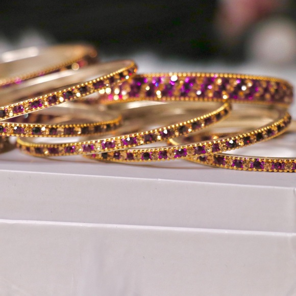 Jewelry - Bracelets/ Bangles Set of 12  Purple & Gold